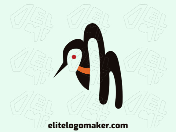 Crie um logotipo memorável para sua empresa com a forma de um pinguim combinado com uma letra "M" com estilo minimalista e design criativo.