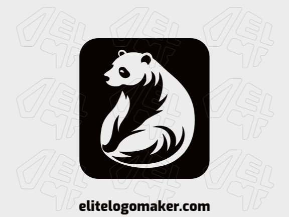Logotipo moderno com a forma de um urso pensativo com design profissional e estilo abstrato.