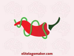 Create your own logo in the shape of pepper with an abstract style.