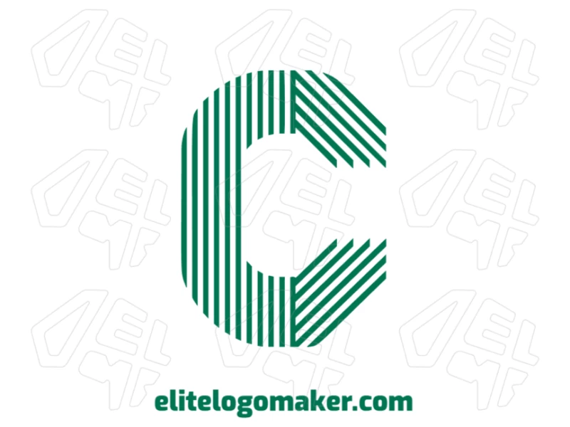 A perfect illustration of the letter "C" with a striped design, offering a good style for building a prime logo.
