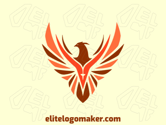 An abstract logo in the shape of a phoenix with vibrant colors of orange and red, evoking the idea of rebirth and strength.