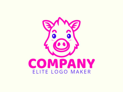 Un diseño de logotipo de mascota de cerdo ideal y creativo, que irradia sofisticación y creatividad.