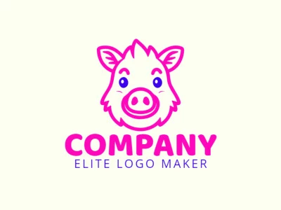 An ideal and creative pig mascot logo design, exuding sophistication and creativity.