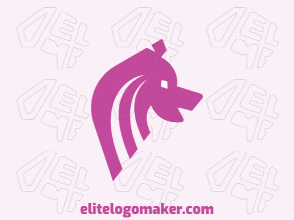 Animal logo with a refined design forming a pig with pink and white colors.