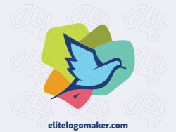Ideal logo for different businesses in the shape of a pigeon, with creative design and abstract style.