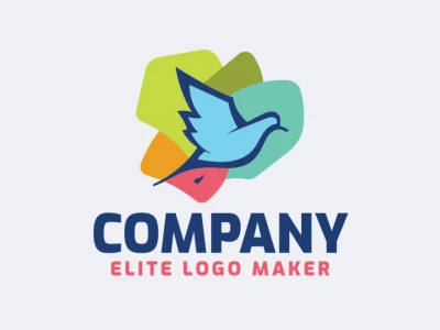 Ideal logo for different businesses in the shape of a pigeon, with creative design and abstract style.