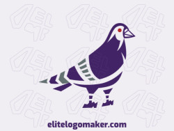 Logo ready in the shape of a pigeon composed of creative design and abstract style.