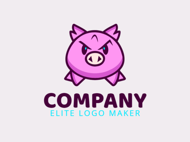 Un logotipo encantador y divertido con un cerdito, diseñado en un estilo infantil para evocar diversión e inocencia, perfecto para una marca dirigida a niños.