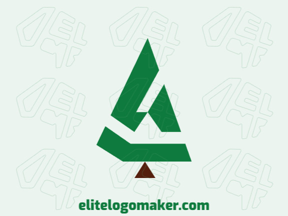 Simple logo in the shape of pine with green and brown colors, this logo is ideal for various types of company.