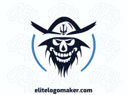 Create a memorable logo for your business in the shape of a pirate with abstract style and creative design.