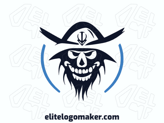 Crie um logotipo memorável para sua empresa com a forma de um pirata com estilo abstrato e design criativo.