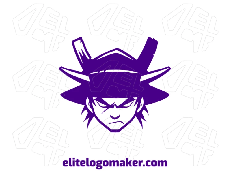 Um logo criativo apresentando um pirata com olhar maligno, capturado em um estilo abstrato para evocar força e mistério em um design ousado.