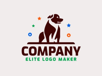 An abstract logo featuring a pit bull dog in shades of blue, brown, and orange. Its minimalist design captures the essence of the breed's strength and loyalty.