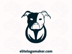 The logo features a creative style with a pit bull in the color black. It portrays a sense of strength, power, and boldness, while maintaining a sleek and modern design.