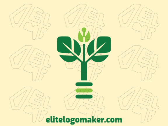 Customizable logo in the shape of a plant with creative design and abstract style.