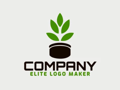 Ideal logo for different businesses in the shape of a plant, with creative design and minimalist style.