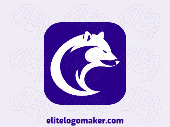 Logotipo simples com a forma de um urso polar com design criativo.