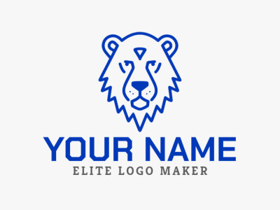 Creative logo design featuring a monoline polar bear, blending flashy details with an appropriate and modern aesthetic.