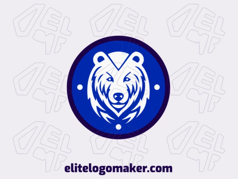Radiating a cool aura, this circular logo showcases a majestic polar bear in shades of blue, white, and black. Ideal for brands that exude resilience and serenity.