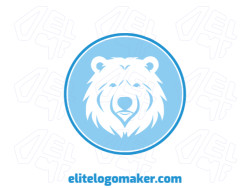 Logo template for sale in the shape of a polar bear, the colors used were blue and dark blue.