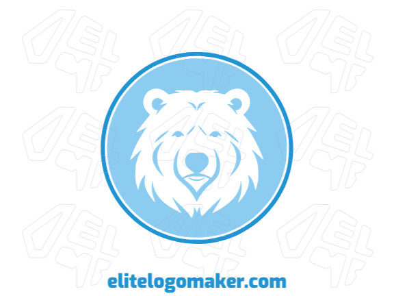 Modelo de logotipo para venda com a forma de um urso polar, as cores utilizadas foi azul e azul escuro.
