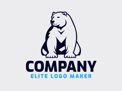 Crear su propio logotipo en forma de un oso polar con un estilo espacio negativo y el color negro.