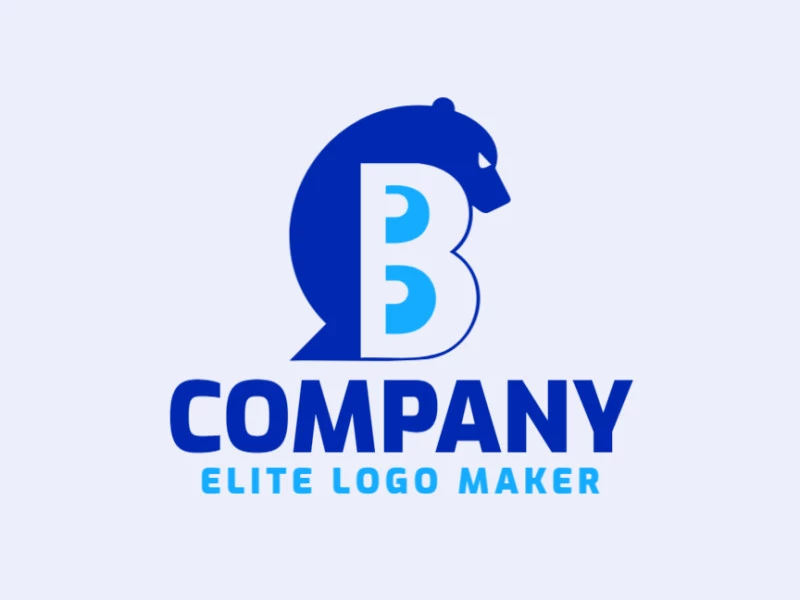 A logo cleverly blending a polar bear and the letter 'B' for a double meaning, crafted with a touch of elegance and wit.