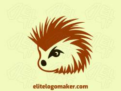 Abstract logo with a refined design forming a porcupine, the colors used were brown and black.