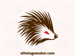 Professional logo in the shape of a porcupine with creative design and abstract style.
