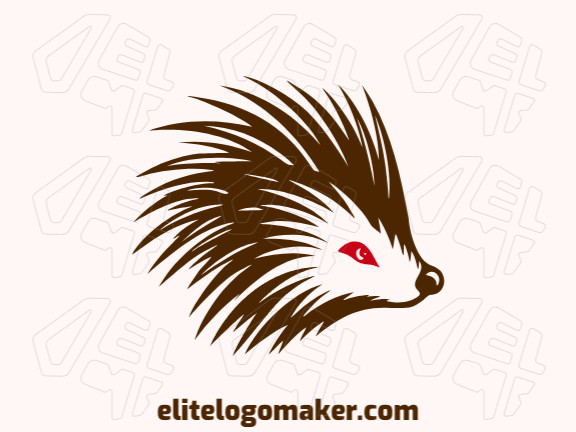 Logotipo profissional com a forma de um porco-espinho com design criativo e estilo abstrato.