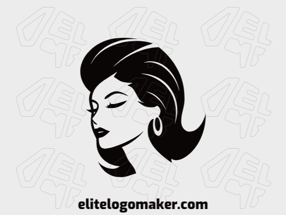 Logotipo criativo com a forma de uma mulher bonita com design refinado e estilo minimalista.