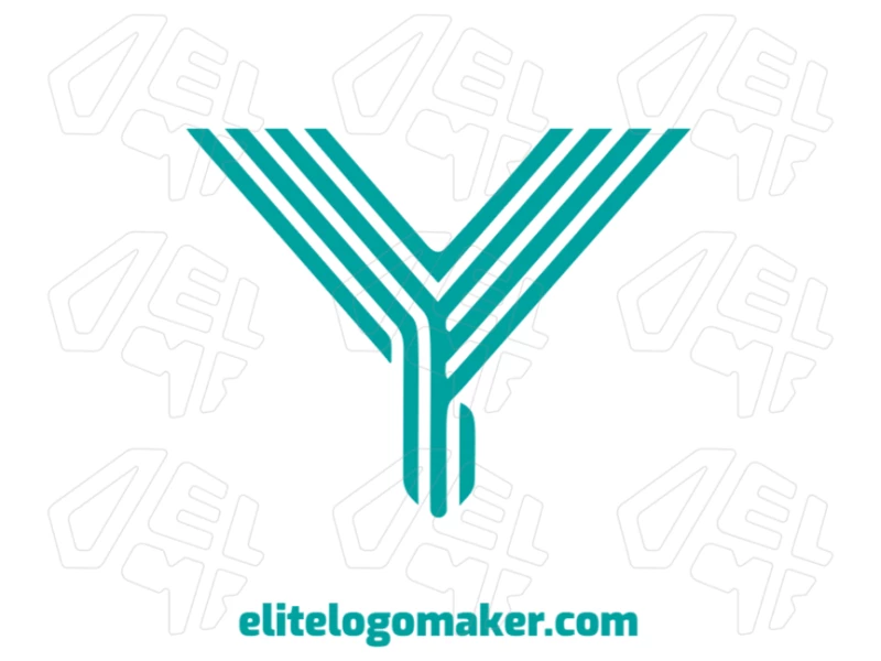 Un diseño a rayas inspirador de una letra "Y" profesional y creativa, ofreciendo un aspecto moderno y dinámico.