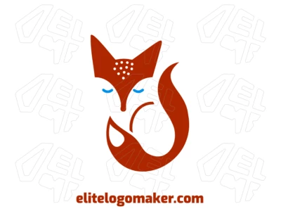 Logotipo barato com um design profissional de cabeça de raposa em estilo minimalista, oferecendo uma identidade visual limpa e eficiente.