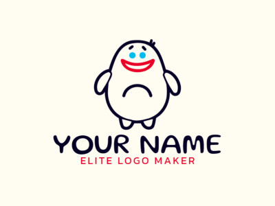 This abstract logo design features a puppet shape, delivering a creative logo that's fully customizable.