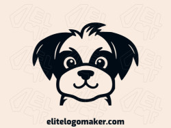 Logo with creative design, forming a puppy with abstract style and customizable colors.