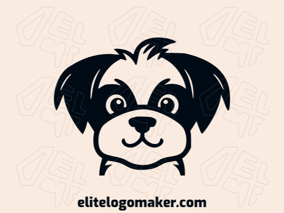 Logotipo com design criativo formando um cachorrinho com estilo abstrato e cores customizáveis.