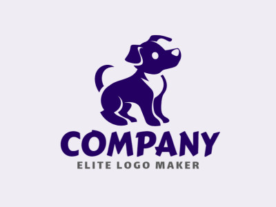 A charming minimalist portrayal of a puppy, capturing innocence and simplicity in this delightful logo.