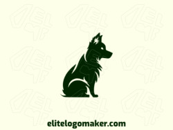 Professional logo in the shape of a puppy with an minimalist style, the color used was black.
