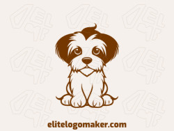 Professional logo in the shape of a puppy with creative design and childish style.