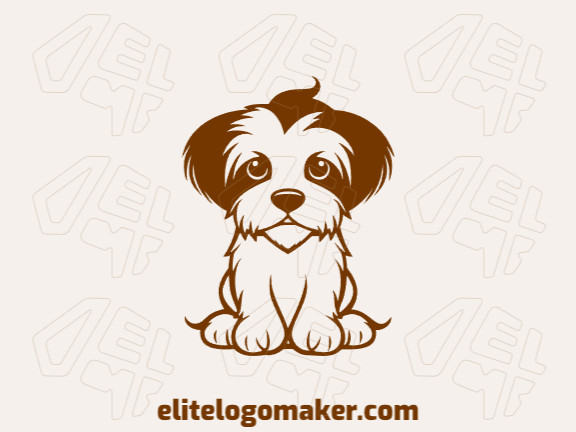 Logotipo profissional com a forma de um cachorrinho com design criativo e estilo infantil.