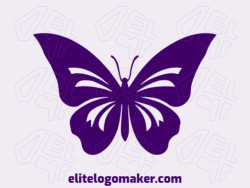 Create a memorable logo for your business in the shape of a purple butterfly with abstract style and creative design.