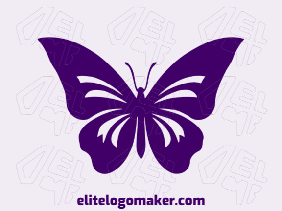 Crie um logotipo memorável para sua empresa com a forma de uma borboleta roxa com estilo abstrato e design criativo.