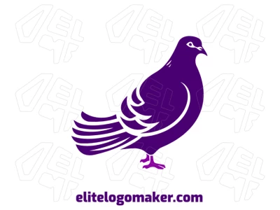 Cool abstract logo featuring a purple pigeon with a professional design, perfect for modern branding.