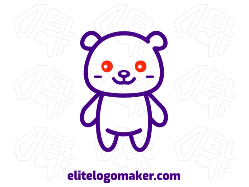 A cheap logo featuring a purple teddy bear in a minimalist style, creating a simple yet charming visual identity.