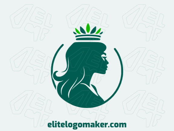 Logotipo ideal para diferentes negócios com a forma de uma rainha com estilo minimalista.