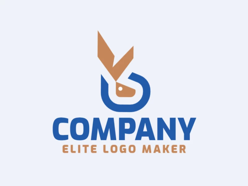 Ideal logo for different businesses in the shape of a rabbit, with creative design and minimalist style.