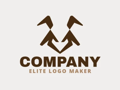 Logo in the shape of a rabbit with a brown color, this logo is ideal for different business areas.