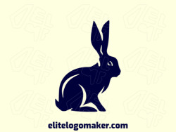 Abstract logo with solid shapes forming an rabbit with a refined design and black color.