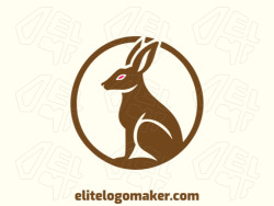 Create a memorable logo for your business in the shape of a rabbit with a circular style and creative design.