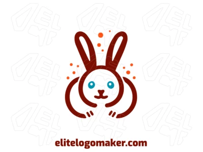 Un logo creativo abstracto con la forma de un conejo, diseñado con líneas dinámicas y formas únicas para crear una identidad de marca moderna y llamativa.